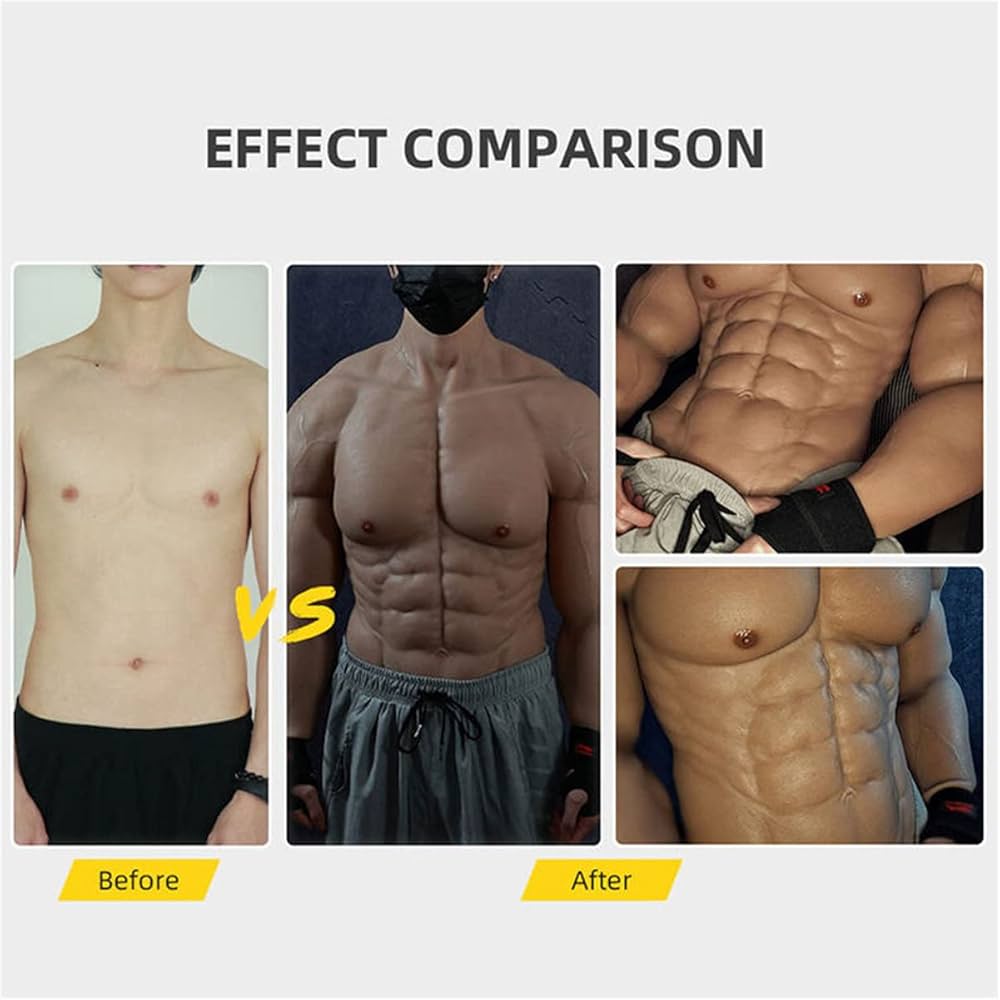 Amazon.co.jp: シリコンマッスルチェストリアルなハーフボディスーツ